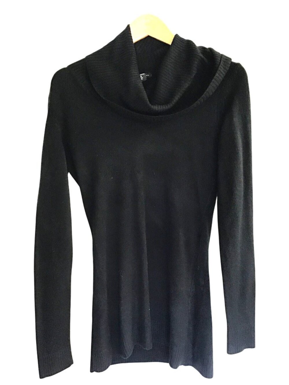 NEW YORK & COMPANY- WOMENS LONG SLEEVE TURTLENECK/ CROWL NECK BLACK SIZE X-SMALL